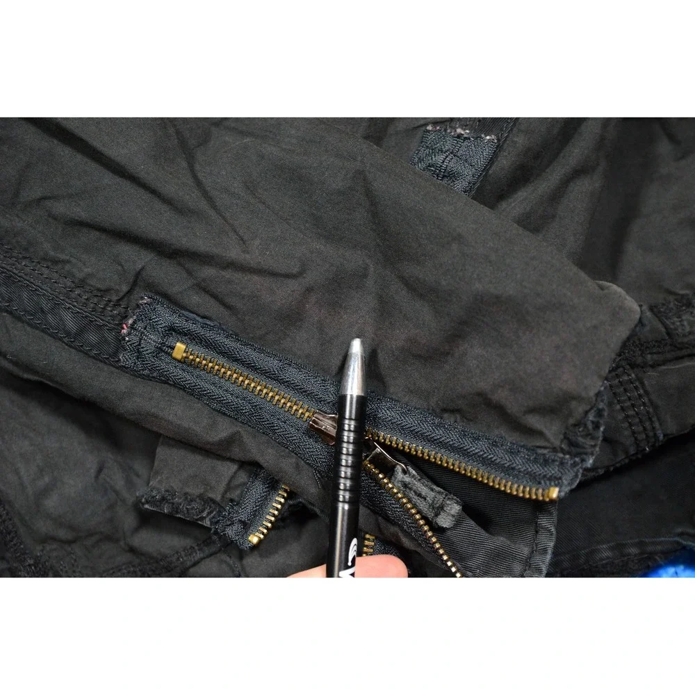 Triple Five Soul Blazer Jacket Medium Black Military Canvas Zip Pockets